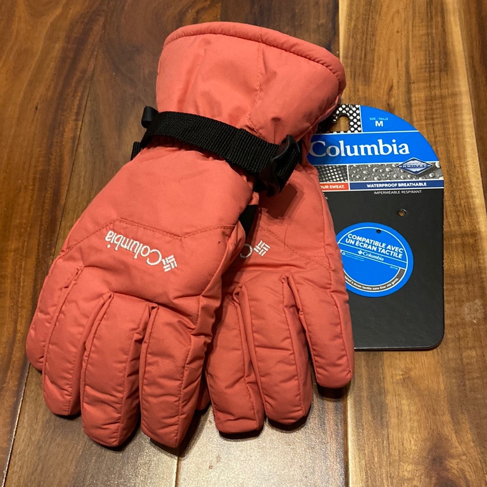 NWT Girl’s Size M Youth Columbia Winter Gloves in Peachy Pink & Black